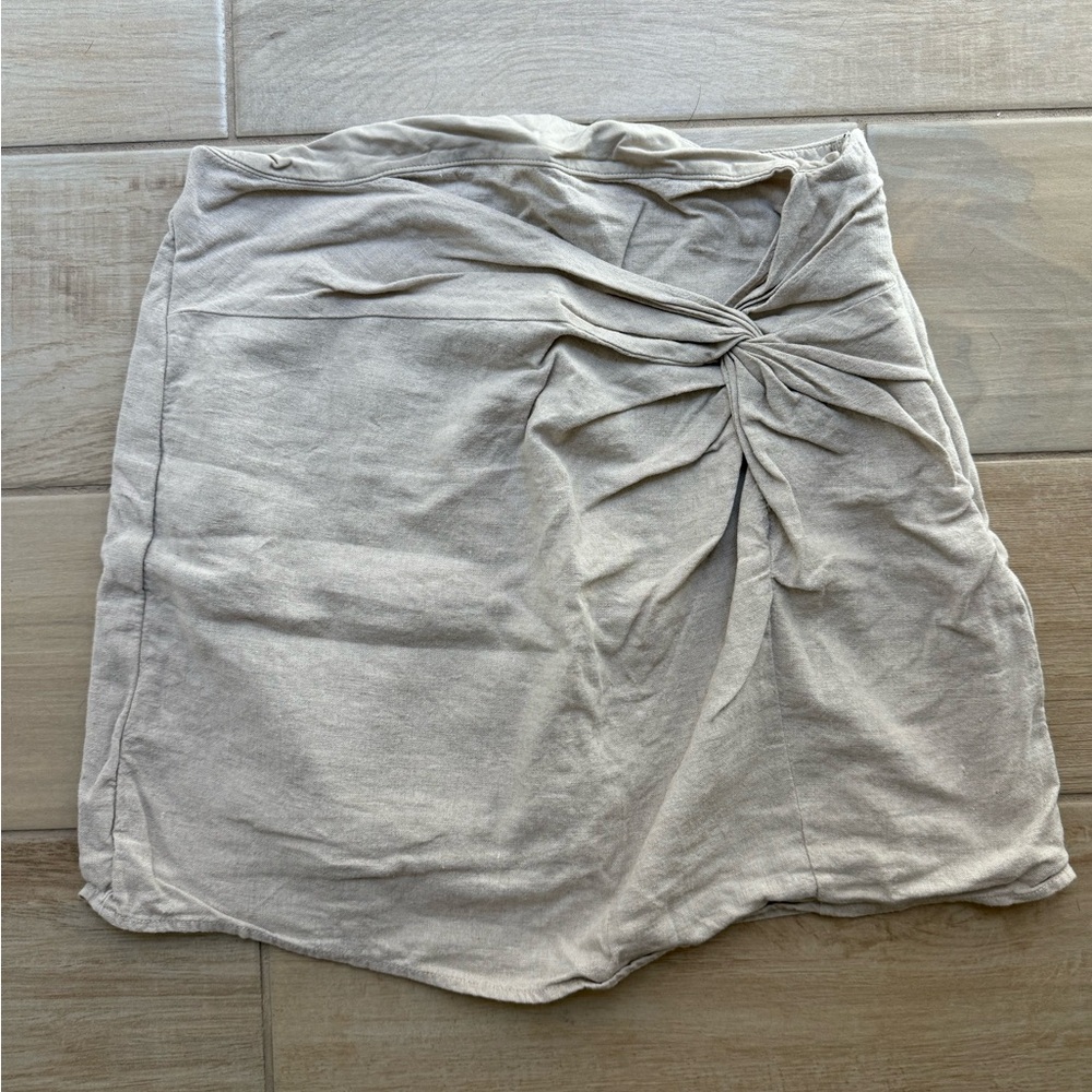 Abercrombie linen mini skirt in flax size med